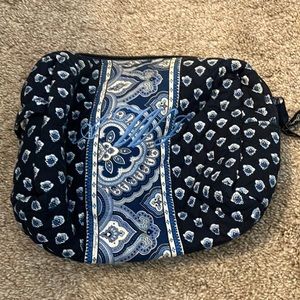 Vera Bradley rectangular makeup bag with initials AWJ on the side